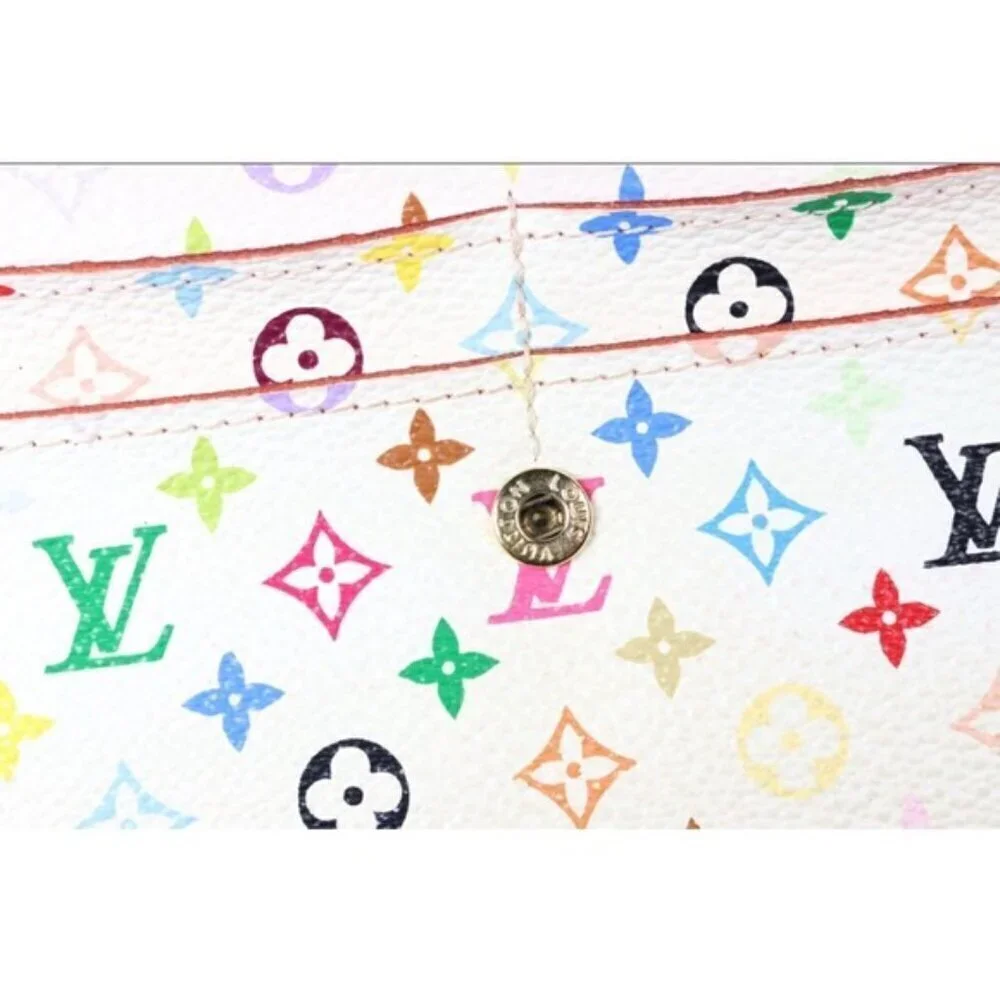 Louis Vuitton X Takashi Murakami White Monogram Multicolore Sarah Wallet